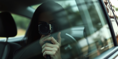 Private investigator observing discreetly