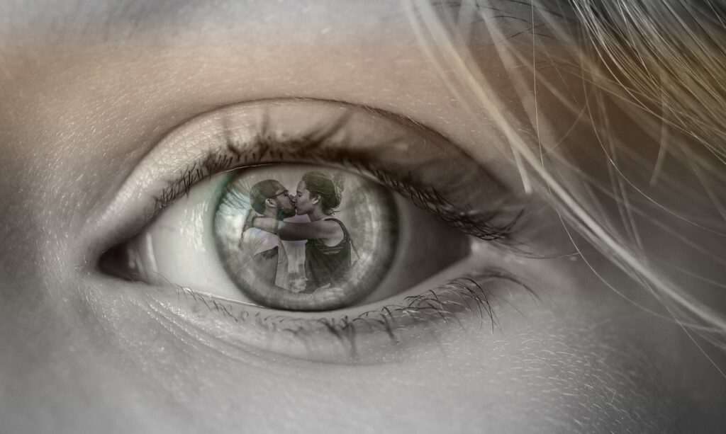 eye, couple, love, betrayal, wish, view, photoshop, woman, visualization, vision, to see, to dream, discover, imagine, kiss, lovers, betrayal, betrayal, betrayal, betrayal, betrayal, visualization